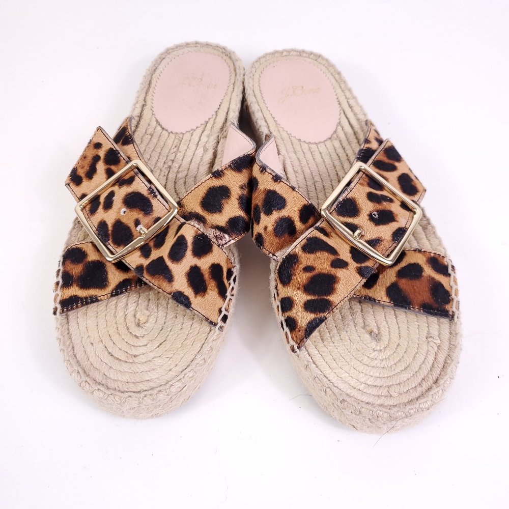 J Crew Animal Print/Leopard Espadrilles Sandals